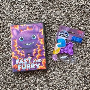 Fast and Furry DVD with Purple Bubble Popper New
